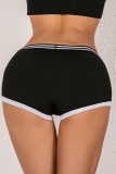 White Sexy Sportswear Leopard Print Stripe Bodycon Yoga Shorts Boxer Brief