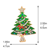 Champagne Daily Christmas Tree Rhinestone Hot Drill Brooch
