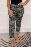 Dark Khaki Camouflage Leopard Print High Waist Skinny Bottoms Camo Pants Sweatpant Trousers