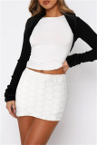 White Party Club Skinny High Waist Mini Wrap Skirts