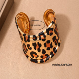 Alloy Party Club Vacation Daily Open Cuff Leopard Print Irregular Bracelet bangles