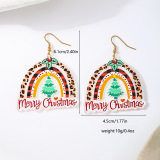 Multicolor Acrylic Daily Letters Christmas Tree Rainbow Shaped Contrast Dangle Earrings