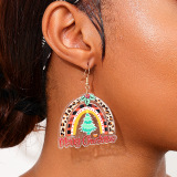 Multicolor Acrylic Daily Letters Christmas Tree Rainbow Shaped Contrast Dangle Earrings