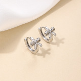 Golden Alloy Daily Bow Hollow Out Hoop Earrings