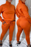 Green Sportwear Zip-up Stand Collar Long Sleeve Sweatshirt and Pencil Sweatpants Fall Winter Two Pieces Sweatsuit Sets