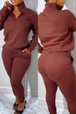 Green Sportwear Zip-up Stand Collar Long Sleeve Sweatshirt and Pencil Sweatpants Fall Winter Two Pieces Sweatsuit Sets