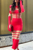 Black with Sheer Mesh Patchwork O Neck Long Sleeve Formal Office Evening Bodycon Maxi Dresses