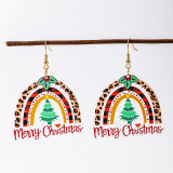 Multicolor Acrylic Daily Letters Christmas Tree Rainbow Shaped Contrast Dangle Earrings
