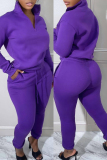 Green Sportwear Zip-up Stand Collar Long Sleeve Sweatshirt and Pencil Sweatpants Fall Winter Two Pieces Sweatsuit Sets