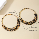 Alloy Oversize Daily Vacation Party Club Leopard Print Hollow Out Hoop Earrings