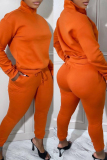 Green Sportwear Zip-up Stand Collar Long Sleeve Sweatshirt and Pencil Sweatpants Fall Winter Two Pieces Sweatsuit Sets