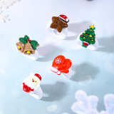 Multicolor Daily Cute Santa Claus Christmas Tree Contrast Plastic Rings Sets