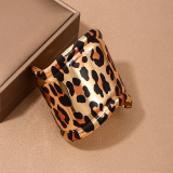 Alloy Party Club Vacation Daily Open Cuff Leopard Print Irregular Bracelet bangles