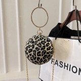Black Daily Party Club Leopard Zebra Print Heart Shaped Chains Rhinestone Decor Crossbody Clutch Bags Handbags