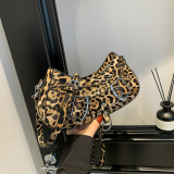 Grey Casual Party Club Outing Leopard Print Letters Crossbody Shoulder Bags