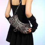 Grey Casual Party Club Outing Leopard Print Letters Crossbody Shoulder Bags