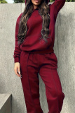 Dark Green Casual Sportswear Hooded Long Sleeve Sweatshirt And Pants Plus Size Two Pieces Jogger Sets