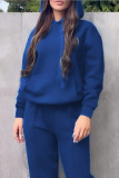 Dark Green Casual Sportswear Hooded Long Sleeve Sweatshirt And Pants Plus Size Two Pieces Jogger Sets