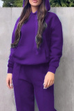 Dark Green Casual Sportswear Hooded Long Sleeve Sweatshirt And Pants Plus Size Two Pieces Jogger Sets