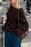 White Loose Cotton Screw Thread Off Shoulder Long Flare Sleeve Fall Winter Knitted Sweater Tops
