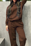 Dark Green Casual Sportswear Hooded Long Sleeve Sweatshirt And Pants Plus Size Two Pieces Jogger Sets