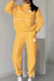 Black Sportwear Letter Zip-up Stand Collar Long Sleeve Sweatshirt and Straight Sweatpants Fall Winter Two Pieces Sweatsuit Sets