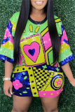 Yellow Sequins O Neck 3/4 Sleeve Straight Loose Casual Outing Mini T-shirt Dresses