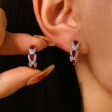 Red Charming Heart-Shaped Dangle Earrings
