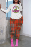 Pastel Green Christmas Day Outfit Casual Grinch Print O Neck Long Sleeve Sweatshirt And Skinny Pants Two Pieces Trouser Sets