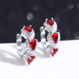 Red Charming Heart-Shaped Dangle Earrings