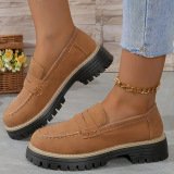 Red Slip-On Loafers With Canvas Upper and Cushioned Flats Shoes