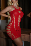 Black Hollow Out See-Through Backless Lingerie One Piece Bodysuit