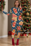 Black Red Christmas 2 Piece Outfits Christmas Tree Snowman Print O Neck Long Sleeve T Shirt and Skinny Pant Two Piece Trousers Set