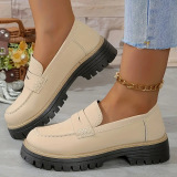 Red Slip-On Loafers With Canvas Upper and Cushioned Flats Shoes