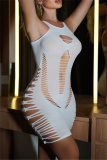Black Hollow Out See-Through Backless Lingerie One Piece Bodysuit