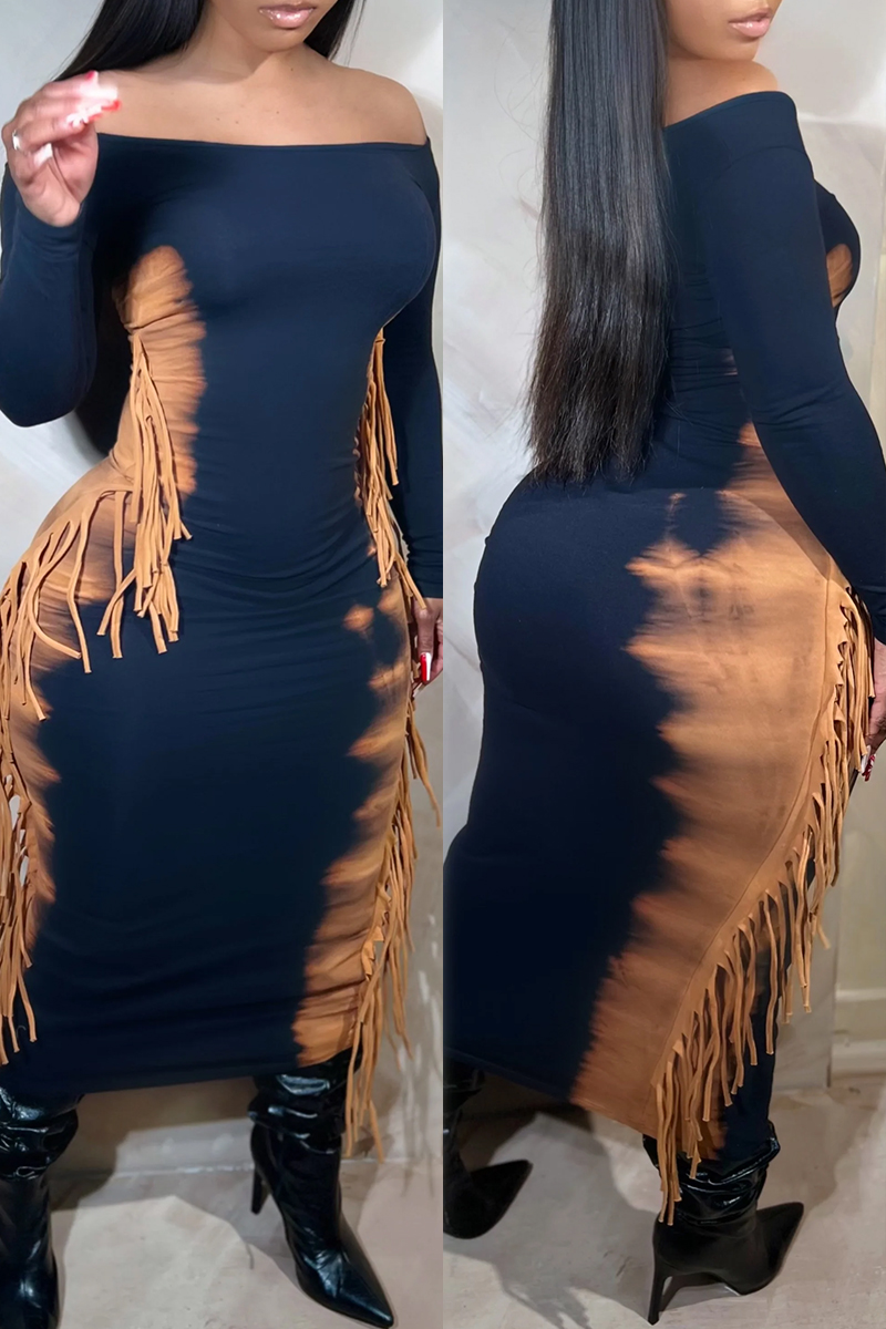 Sea Foam Blue Tie-Dye Bodycon Ruched Sleeveless Halter Backless Maxi Dress