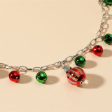 Red Green Christmas-Themed Statement Necklace With Beads