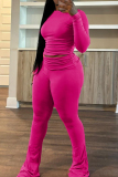 Black Casual O Neck Long Sleeve Ruched Crop Tops And Sweatpants Sportwear Two Pieces Jogger Sets