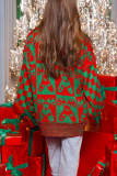Red White Casual Chriatmas Party Outfits Plaid Candy Weave O Neck Long Sleeve Fall Winter Knitted Sweater