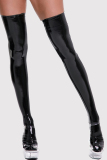 Red Thigh-High Women's Stockings PU Leather Lingerie