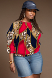 Light Blue Casual Outing Graphics Print O Neck Long Sleeve Fall Winter Sweatshirt
