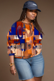 Light Blue Casual Outing Graphics Print O Neck Long Sleeve Fall Winter Sweatshirt