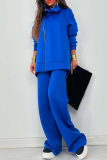 Green Turtleneck Long Sleeve Zipper Jackets And Wide Leg Sweatpants Casual Sportwear Two Pieces Trousers Sets