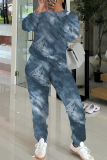 Green Crewneck Long Sleeve Graphcis Sweatshirt And Wide Leg Pants Sportwear Casual Two Pieces Sweatpant Sets
