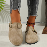Beige Casual Round Comfortable Ankle Strap Sandals