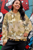 Pink Casual Floral Print Hooded Long Sleeve Fall Winter Sweatshirt