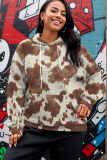 Pink Casual Floral Print Hooded Long Sleeve Fall Winter Sweatshirt