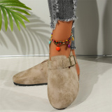 Beige Casual Round Comfortable Ankle Strap Sandals