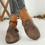Beige Casual Round Comfortable Ankle Strap Sandals