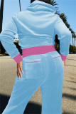 Black Casual Patchwork Hooded Long Sleeve Jackets And Flare Leg Sweatpants Sportwear Two Pieces Jogger Sets